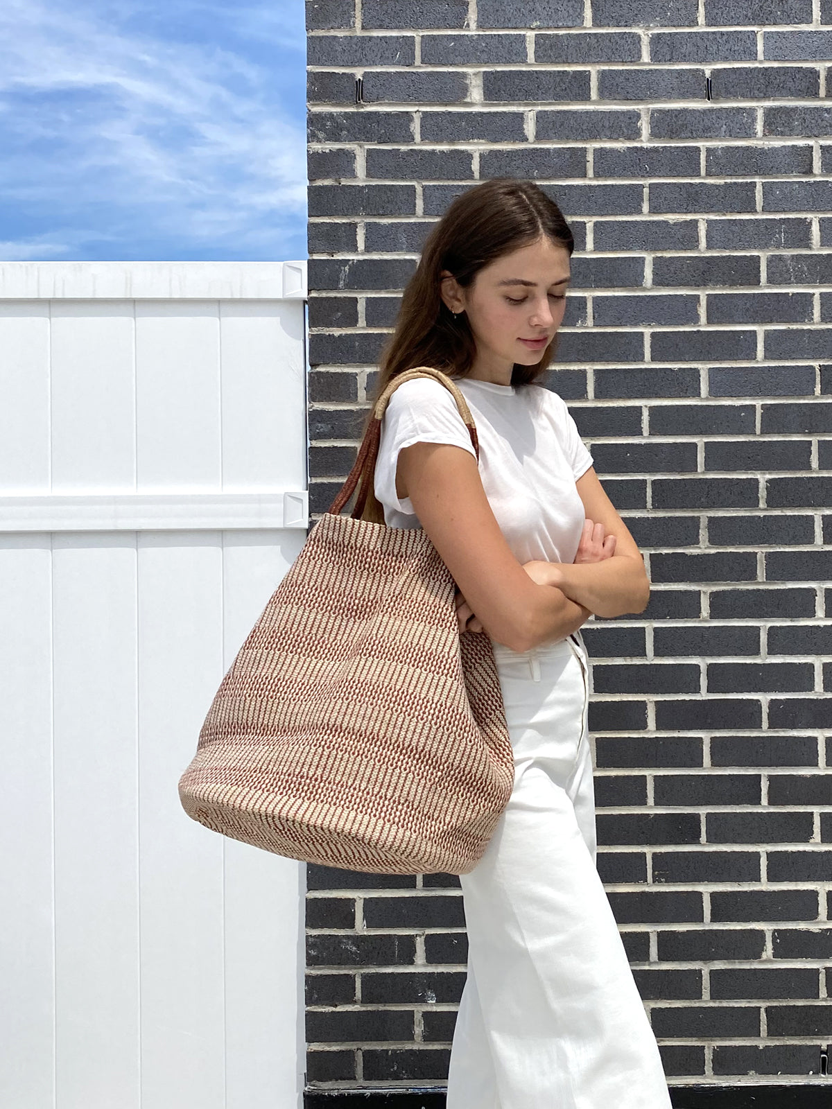 Baggu - Horizontal Duck Bag (Natural Grid)