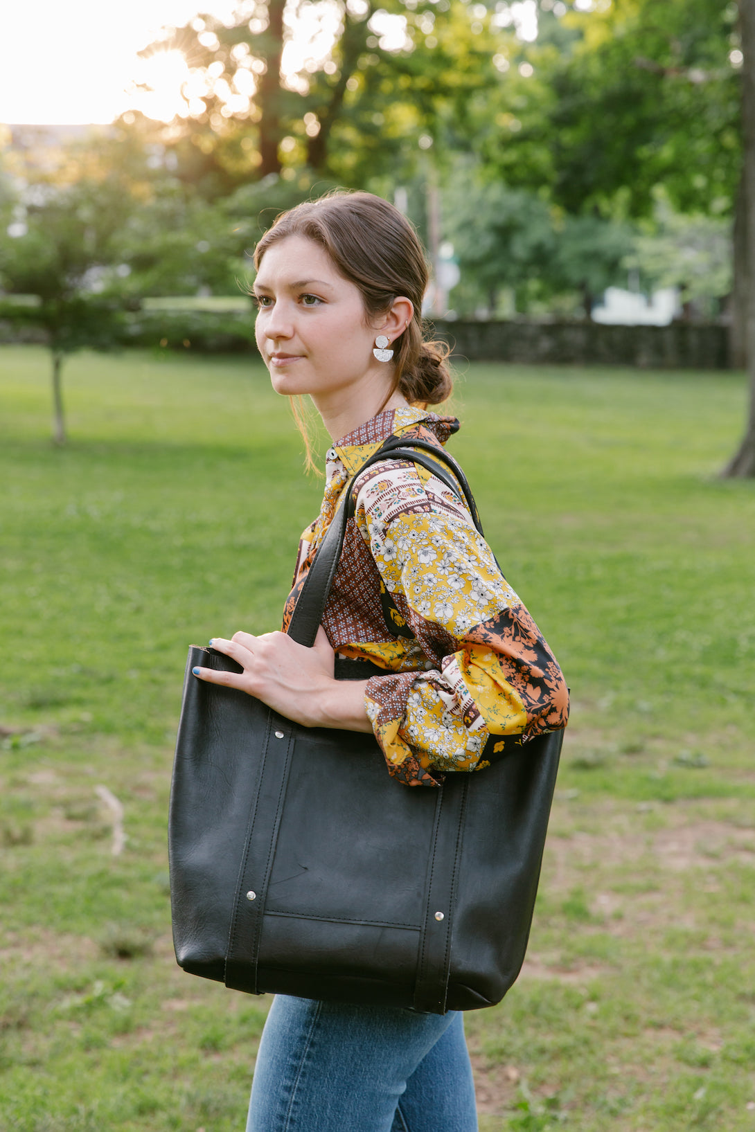 Large Raw Leather Tote by 2nd Story Goods Simple Switch