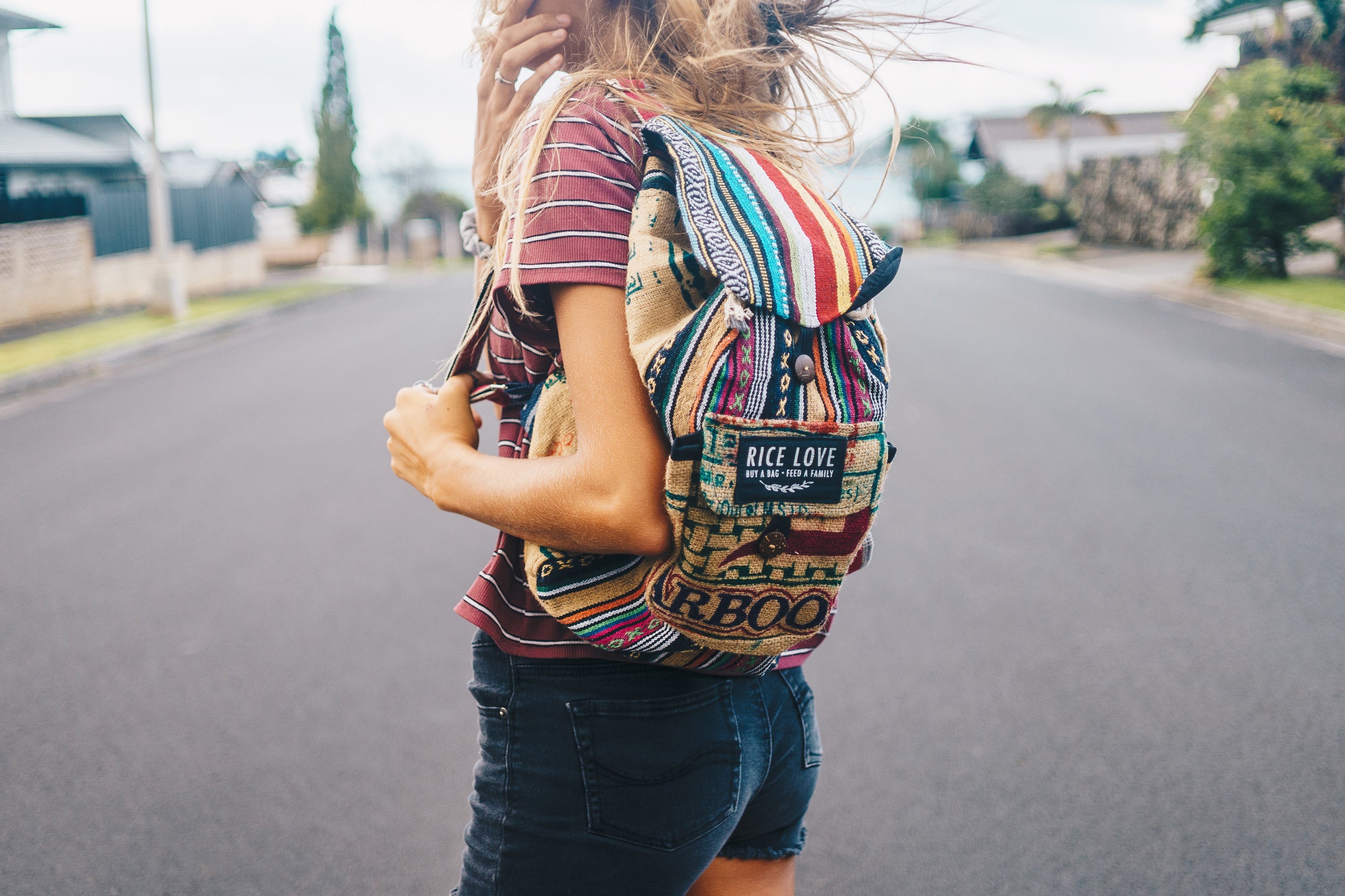 Hipster shop travel backpack